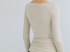 Лонгслив с завязками на поясе, Бежевый