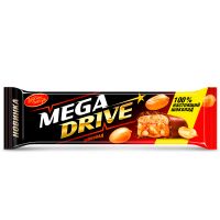 Шоколадный батончик Mega Drive, с начинкой арахис-нуга-мягкая карамель, 47 гр.