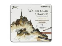 Набор мелков акварельных Mungyo "Gallery" 12 цветов, металлическая коробка