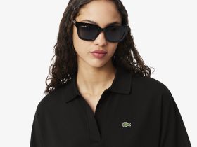 Женская рубашка-поло Lacoste из струящегося хлопка свободного кроя