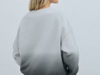 Свитшот с градиентом и принтом, Серый