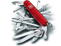Нож перочинный Victorinox SWISS CHAMP 91мм полупрозрачный красный
