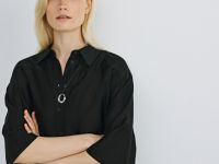 Блузка из лиоцелла, Черный