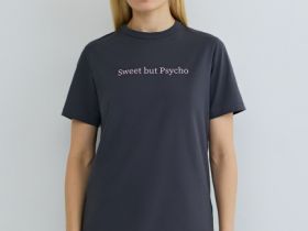 Футболка с принтом, Серый