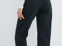 Прямые утеплённые джинсы, Серый