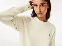 Женский шерстяной свитер Lacoste с круглым вырезом