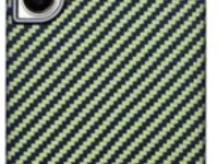 Чехол-накладка Kzdoo Keivlar Case для Samsung Galaxy S23+ карбоновый (черно-зеленый в полоску)