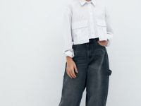 Джинсы объёмного кроя для девочек, Серый