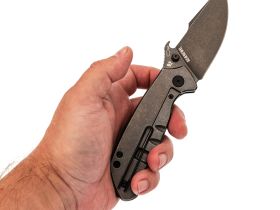 Нож Barmaley Knives Seadevil, сталь D2, рукоять G10/сталь, черный, вейв