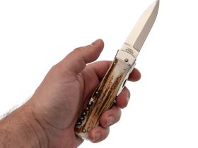 Автоматический многопредметный нож Mikov Predator, сталь 420, рукоять рог оленя