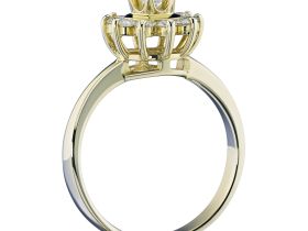 Классическое кольцо из желтого золота с бриллиантами э0301кц07153800