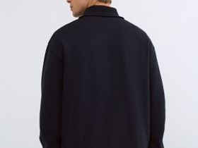 Свитшот с воротником-стойкой на молнии, Синий