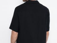 Рубашка из муслина с коротким рукавом, Черный