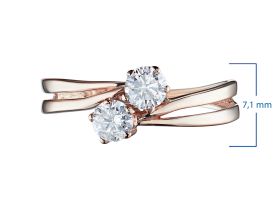 Кольцо из красного золота с бриллиантами э0201кц10092100