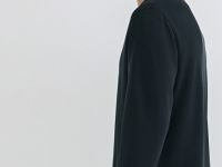 Поло из мягкой ткани с длинным рукавом, Черный