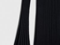 Расклёшенное платье в рубчик, Черный