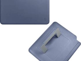 Чехол для ноутбука WIWU Skin Pro Slim Stand Sleeve для Apple MacBook Pro 15.4" с подставкой (темно-синий)