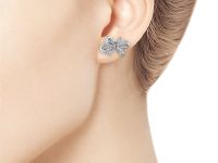 Пусеты из белого золота с бриллиантами э4701пс04184600