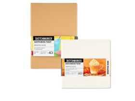 Скетчбук Sketchmarker Graphic&Ink, 2 в 1, мягкая обл. белая/бежевая, 12х12 см 60 л 140 г бум. кремов