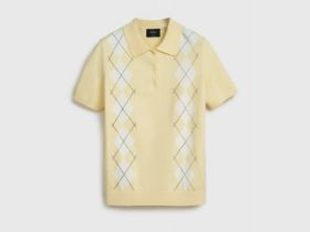 Джемпер поло с ромбами, Желтый