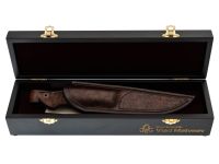 Авторский нож Лёд, сталь мозаичный дамаск, подарочная шкатулка