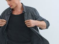 Базовая майка в рубчик, Серый