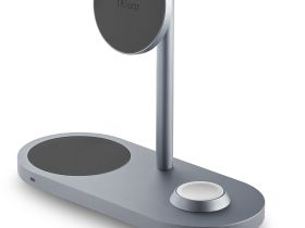 Беспроводное зарядное устройство uBear Stage Pro Magnetic 3в1, 30 Вт серый