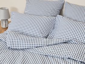 Постельное белье полукомплект Vichy, серо-голубое