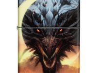Зажигалка ZIPPO Dragon Design с покрытием Glow In The Dark Green, латунь/сталь, черная, 38x13x57 мм