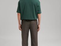 Брюки прямого кроя со льном