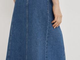 Джинсовая макси-юбка, Синий