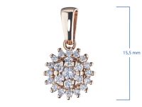Классическая подвеска из красного золота с бриллиантами э0201пд06184900