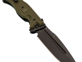 Складной нож Офицерский-С, сталь D2, рукоять пластик, зелёный