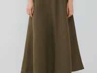 Длинная юбка А-силуэта, Зеленый