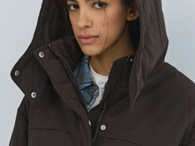 Куртка-парка с капюшоном, Коричневый