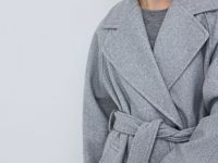 Пальто с поясом, Серый