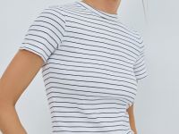 Футболка в рубчик, Белый