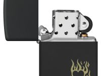 Зажигалка ZIPPO Fire Heart с покрытием Black Matte, латунь/сталь, черная, матовая