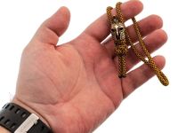 Темляк средний  коричневый с бусиной "Шлем Спартанца"