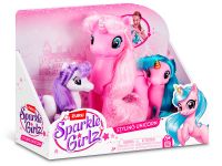 100373 Игровой набор ZURU Sparkle Girlz «Единороги с роскошной гривой», 3 шт