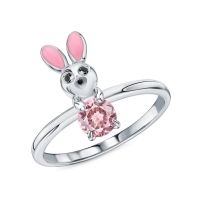 Серебряное кольцо с эмалью и фианитами