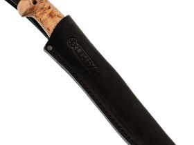 Кованый нож Финский-2, сталь Х12МФ, карельская берёза