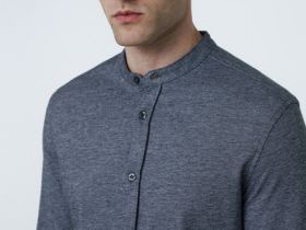 Рубашка с воротником мао, Серый