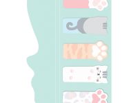 Флажки-закладки и самоклеящиеся блоки в наборе MESHU "Meow paw", 20 л., европодвес