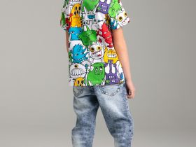 Брюки текстильные джинсовые для мальчиков