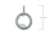 Подвеска из белого золота с бриллиантами, турмалинами, сапфировым стеклом и изумрудами э4781пд07240373