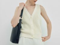 Вязаный жилет, Бежевый