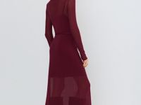 Вязаное платье с поясом, Фиолетовый