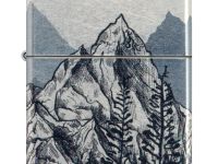 Зажигалка ZIPPO Mountain Sketch с покрытием 540 Tumbled Chrome, латунь/сталь, разноцветная, 38x13x57 мм