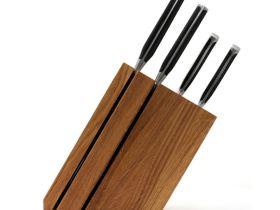 Подставка универсальная для 4 ножей Woodinhome, дуб